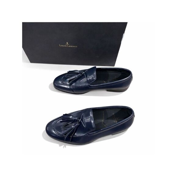 Louis Leeman LL00122 Blue Leather Tassel Loafers EU 39 New Italy